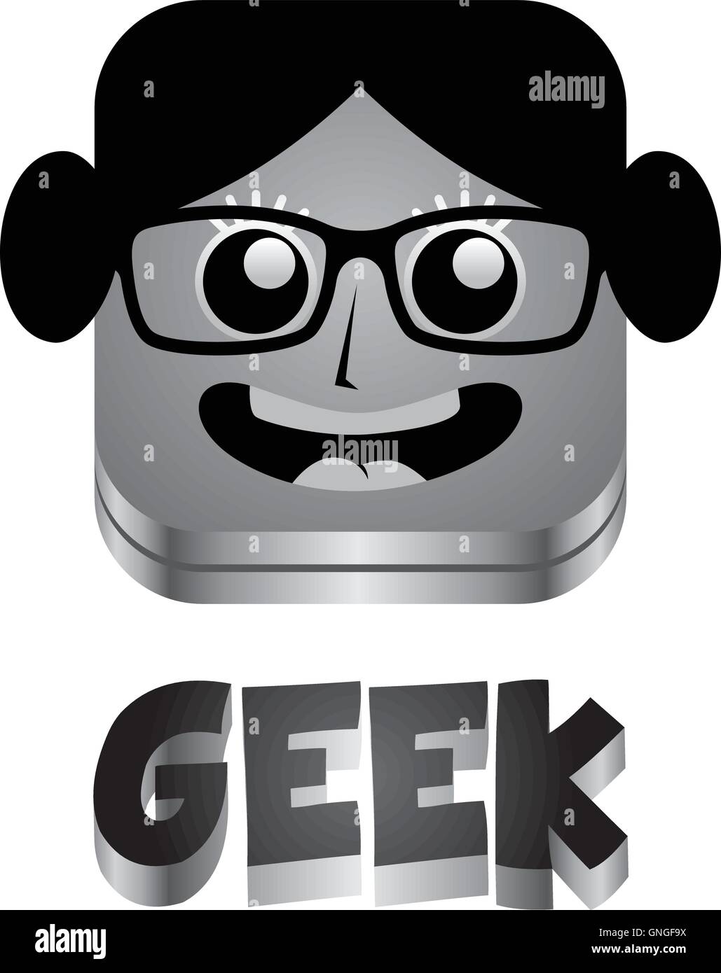Geek Mädchen Avatar Porträt Stock Vektor