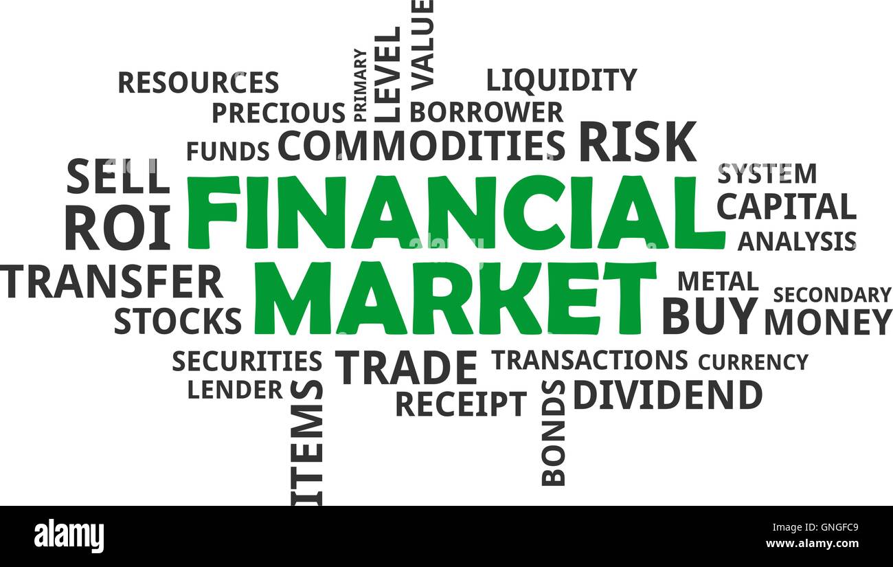 Wortwolke - Finanzmarkt Stock Vektor