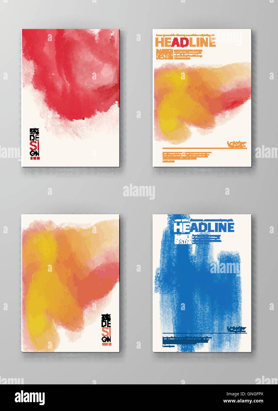 Broschüre mit bunten erlauben Hintergründe. Stock Vektor