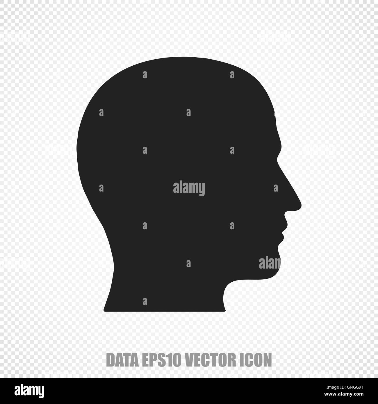 Informationen Vektor Kopf-Symbol. Modernes flaches Design. Stock Vektor