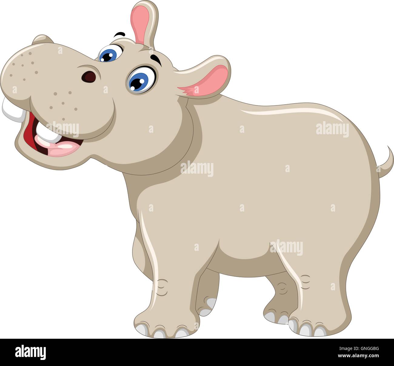 lustige Nilpferd Cartoon lächelnd Alamy