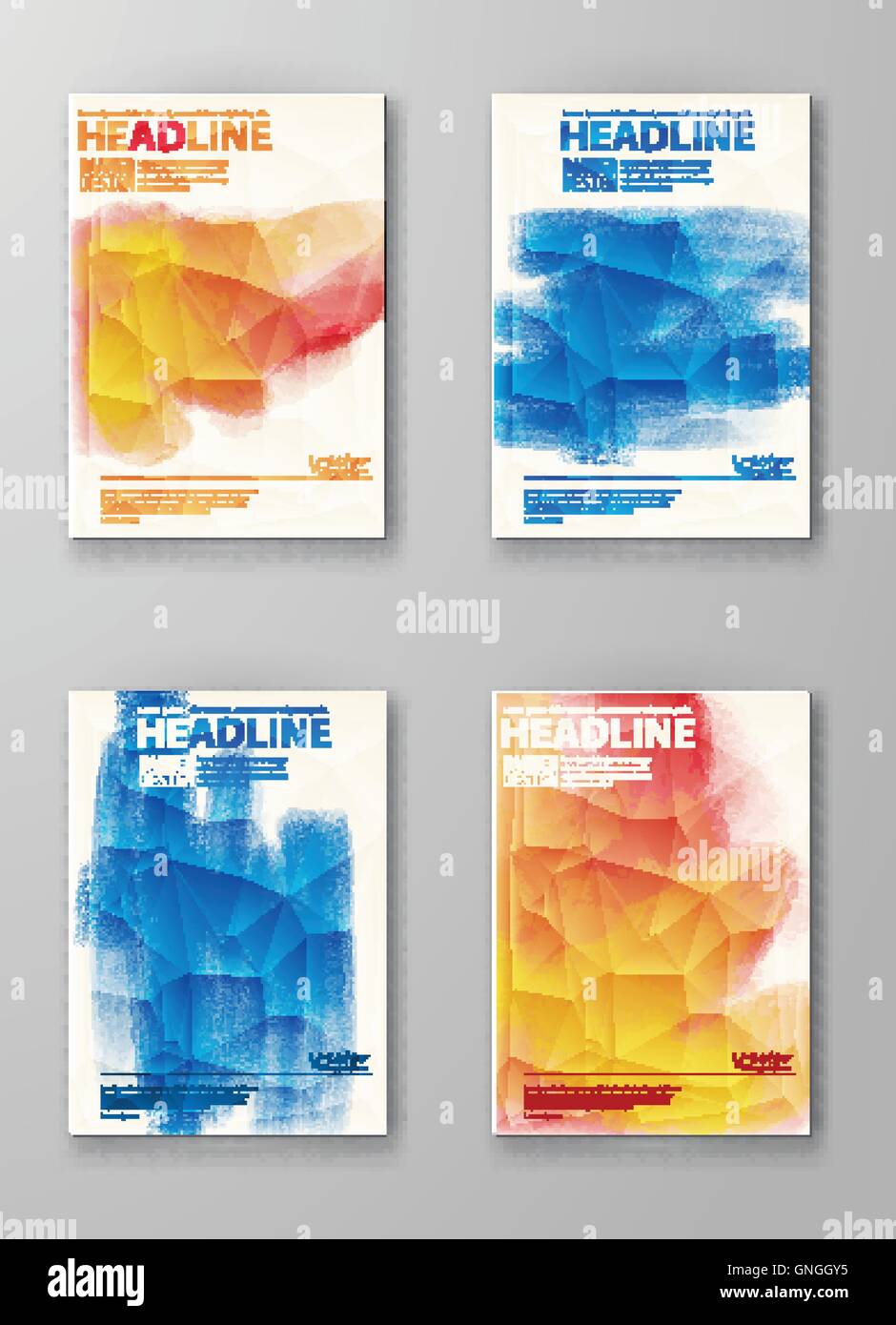 Broschüre mit bunten erlauben Hintergründe. Stock Vektor