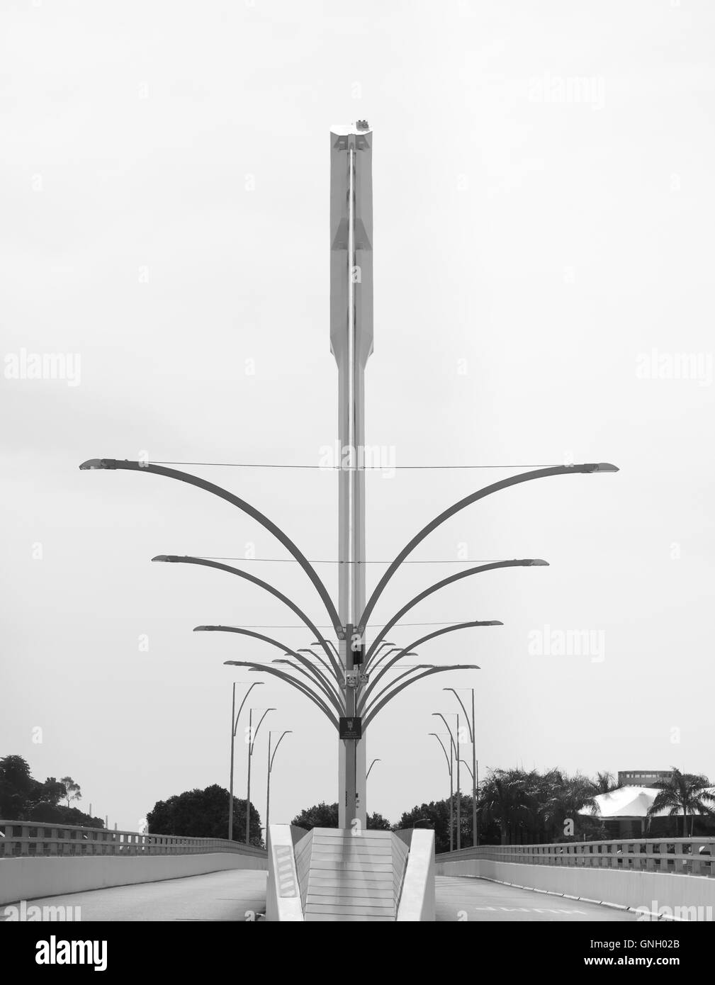 Leichte Standards zur Brücke zu Keppel Island, Singapore, 2012 Stockfoto