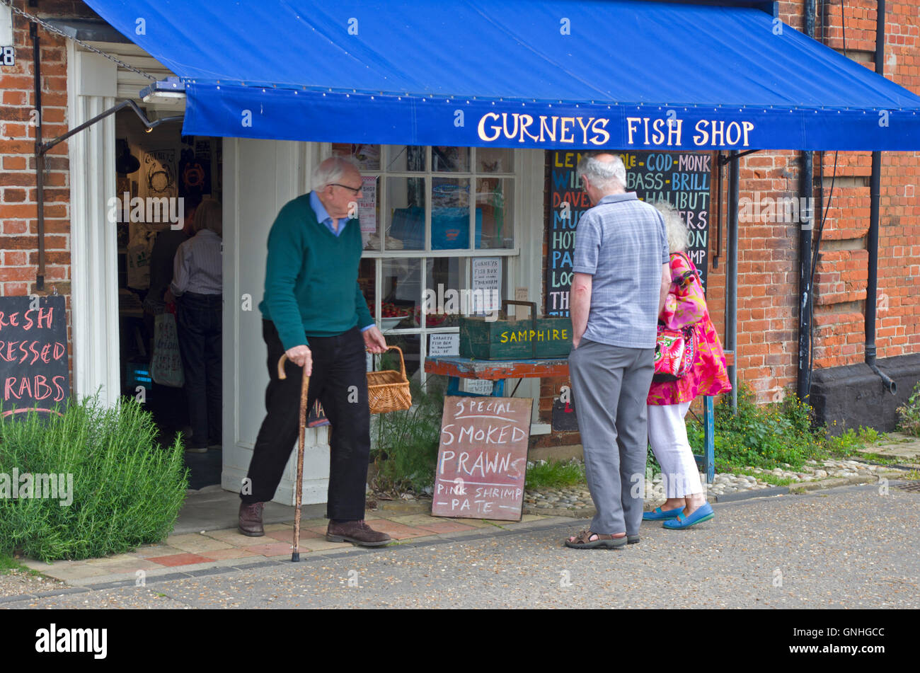 gehobenen Fischgeschäft in trendigen North Norfolk Village Burnham Market Stockfoto