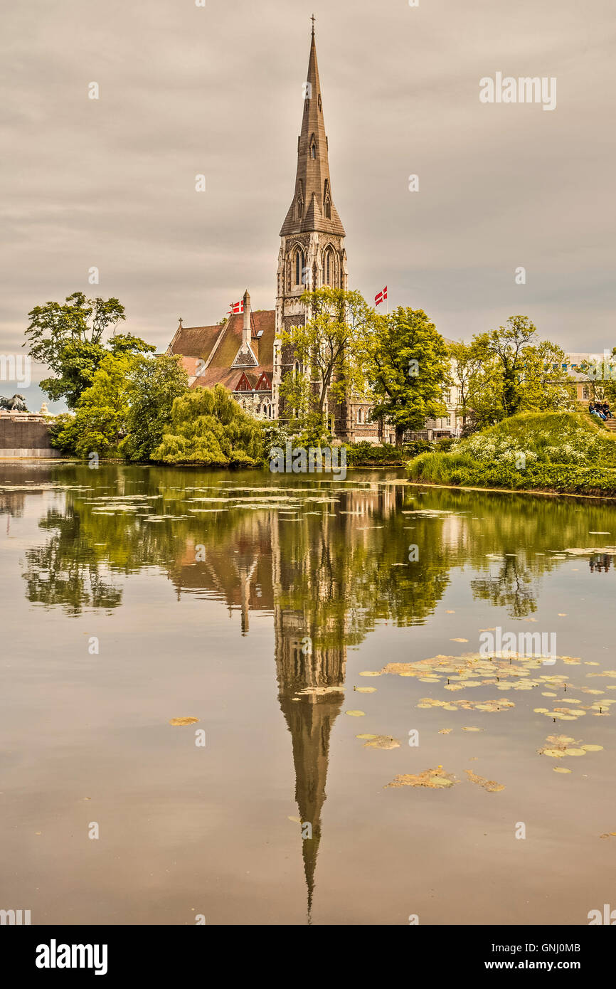 Die englische Kirche Kopenhagen Dänemark Stockfoto
