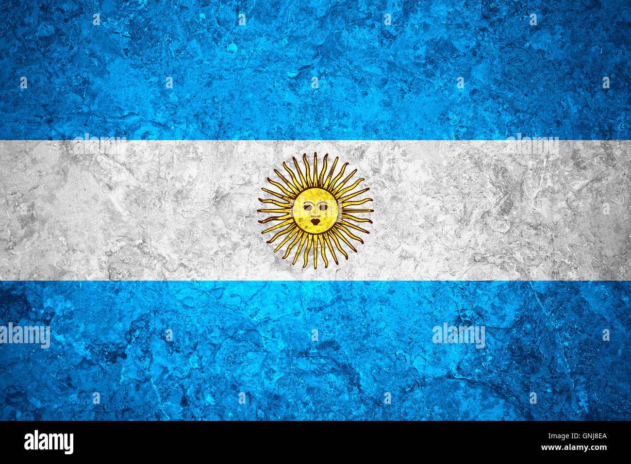 Flagge von Argentinien oder argentinisch Banner auf Vintage-Hintergrund Stockfoto