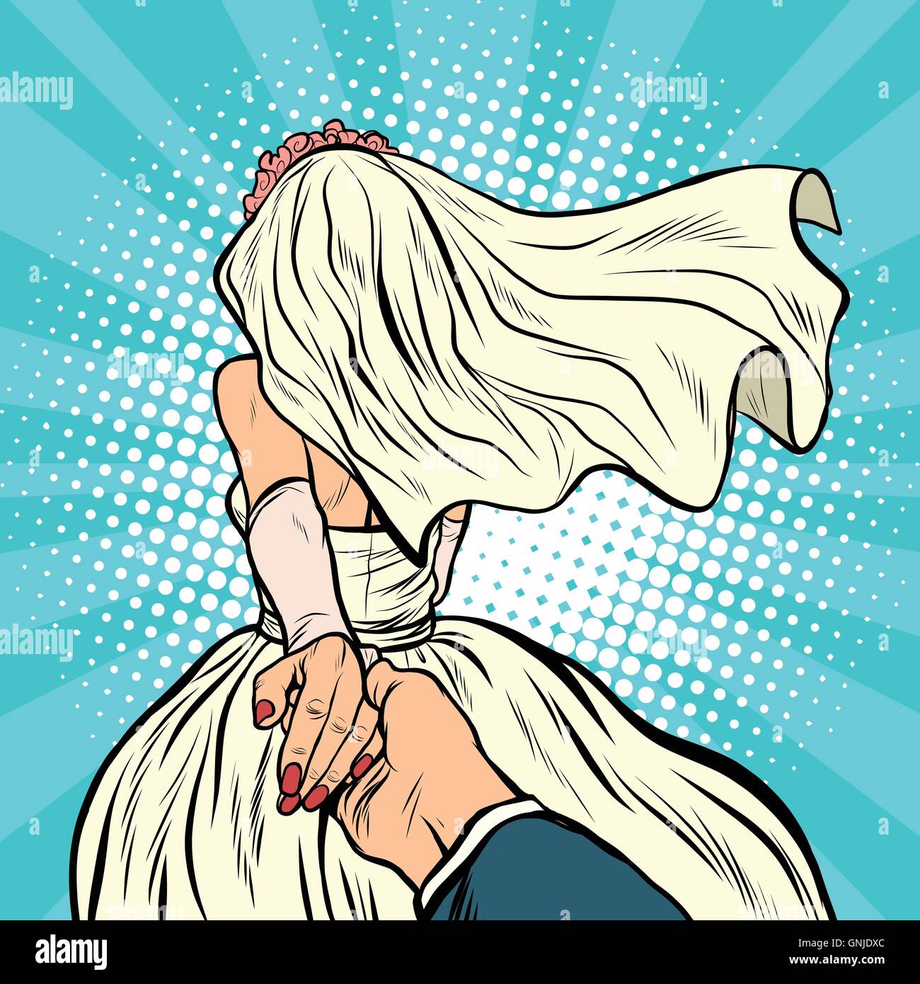 Folge mir, Braut Hochzeit Verlobung Stock Vektor