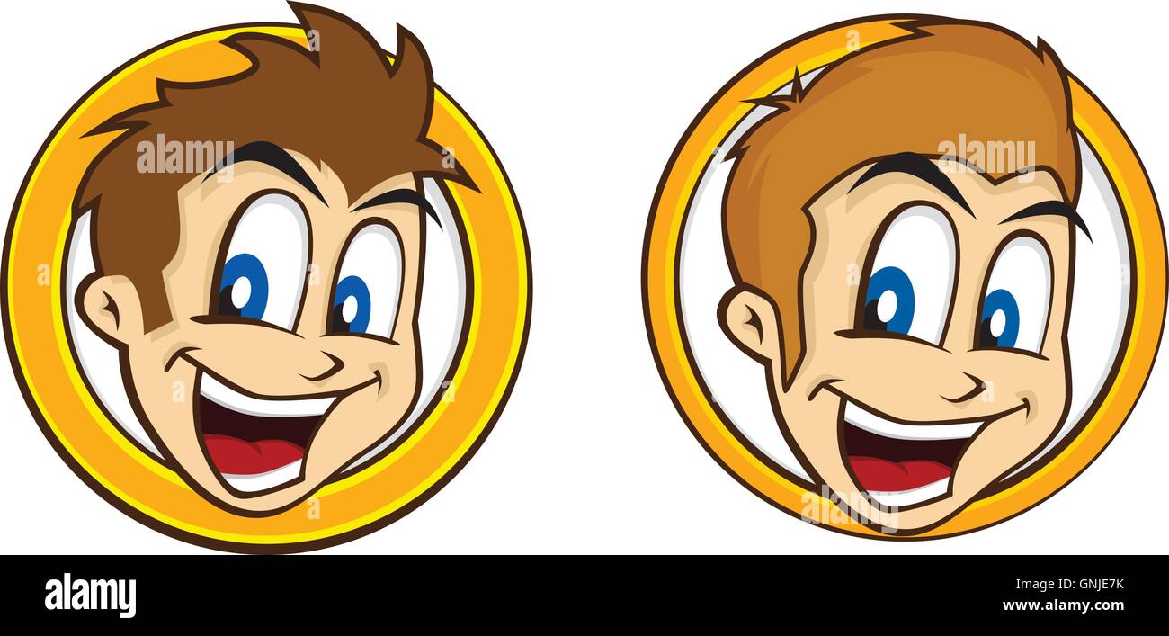 Happy Cartoon Boy Burst Sign Stockfotos Und Bilder Kaufen Alamy