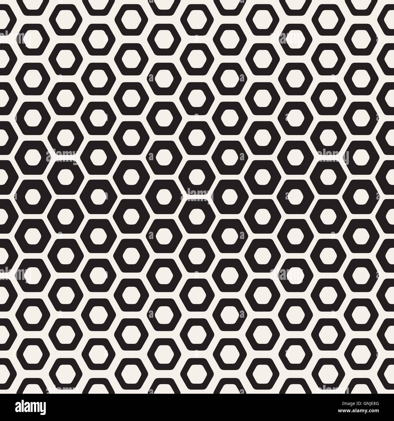 Vektor-nahtlose weiße und schwarze Hexagon Halbton Wabenmuster Stock Vektor