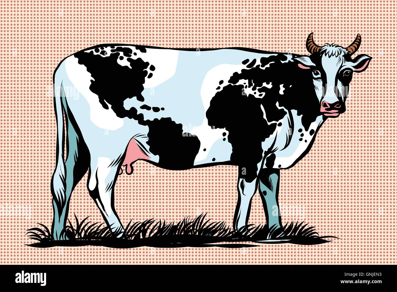 Kuh Milch World Map-Muster auf der Haut Stock Vektor