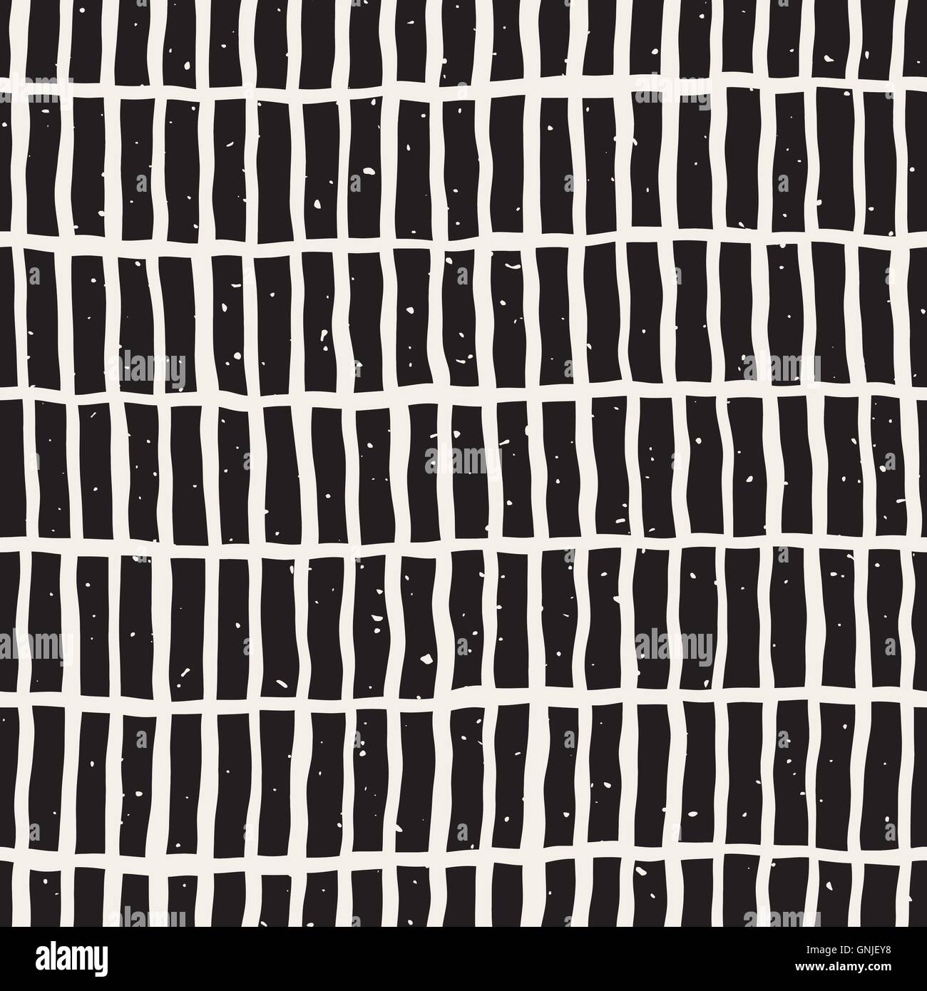 Nahtlose schwarz-weiß Hand gezeichnete Linien Grunge Vektormuster Stock Vektor