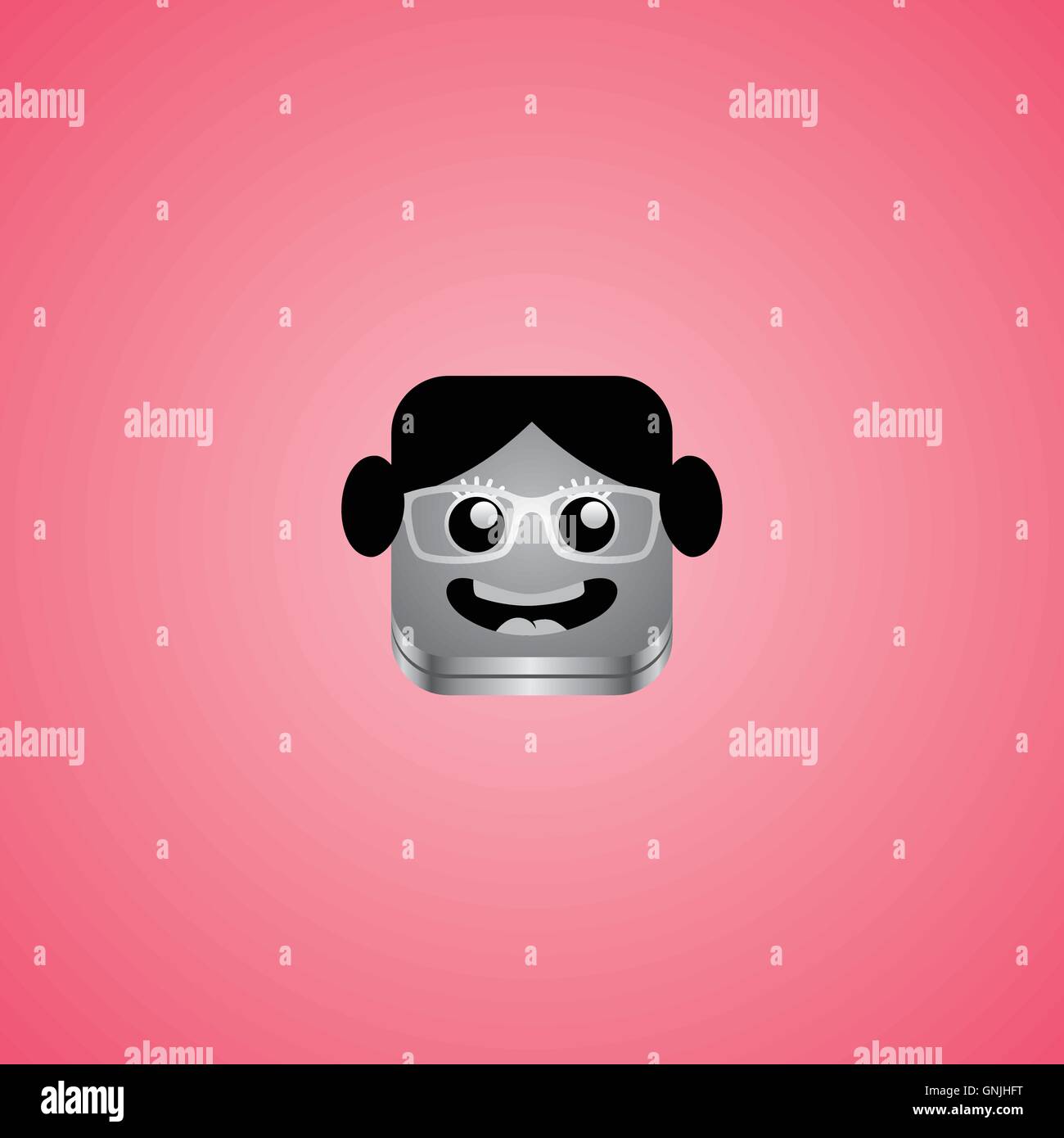 Geek Mädchen Avatar Porträt Stock Vektor