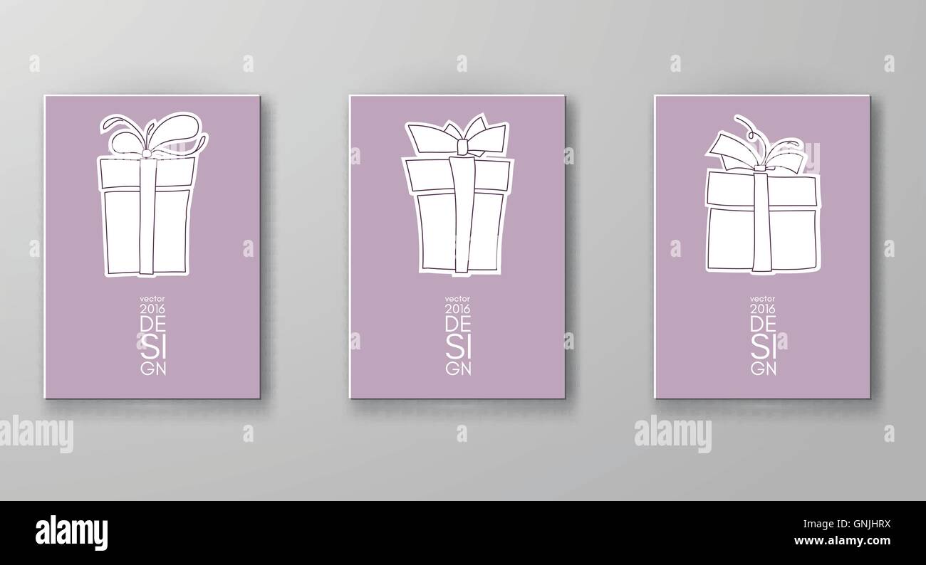 Hand gezeichnete Skizze der Box Geschenk. Stock Vektor