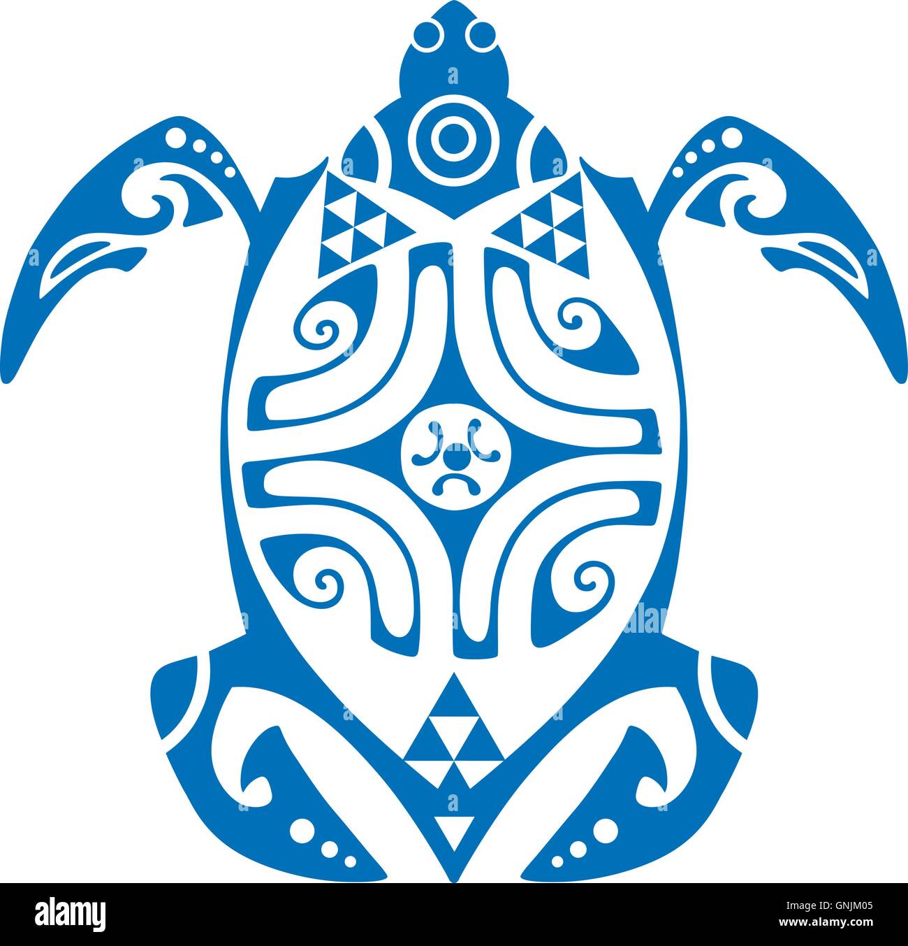 Maui Schildkröte Tattoo Motiv Vector Stock Vektor