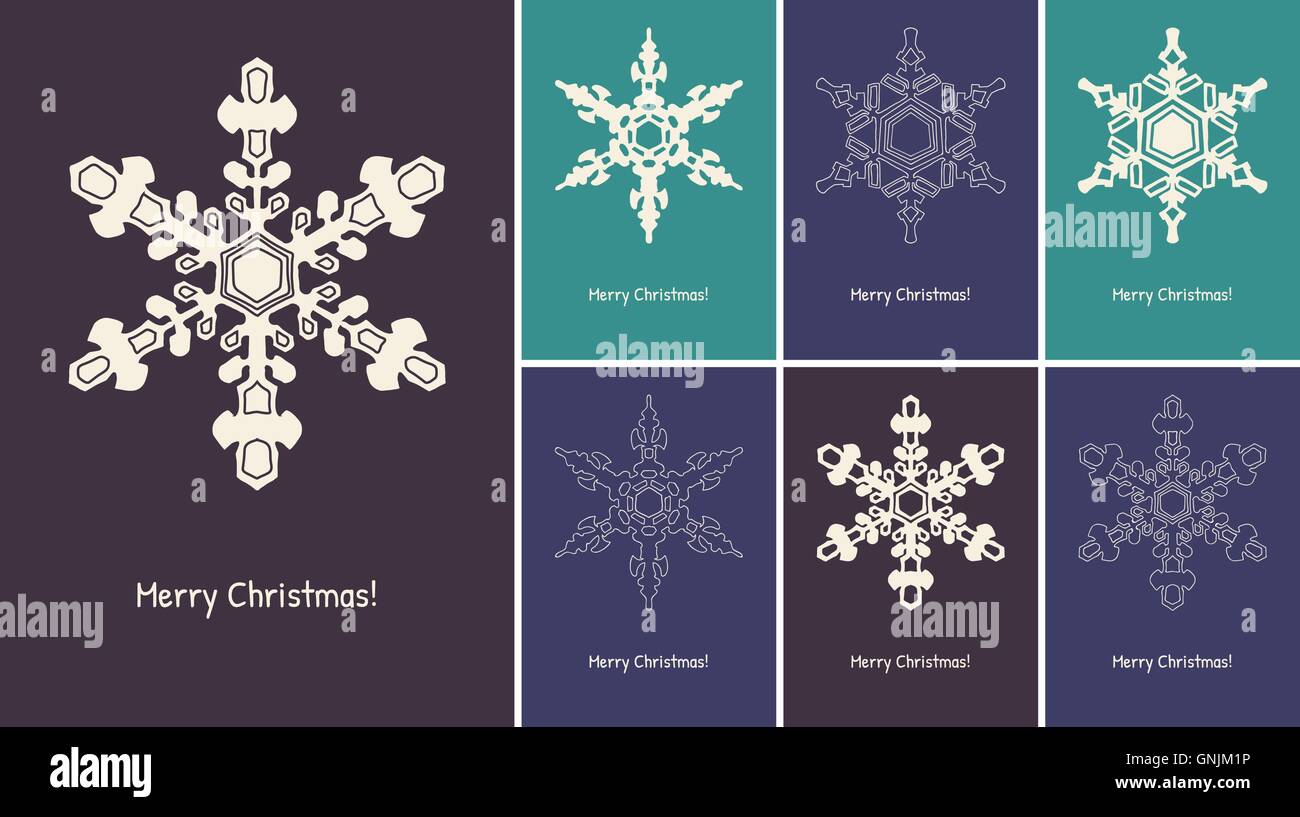 Abstrakte Schneeflocke auf farbigem Hintergrund. Stock Vektor