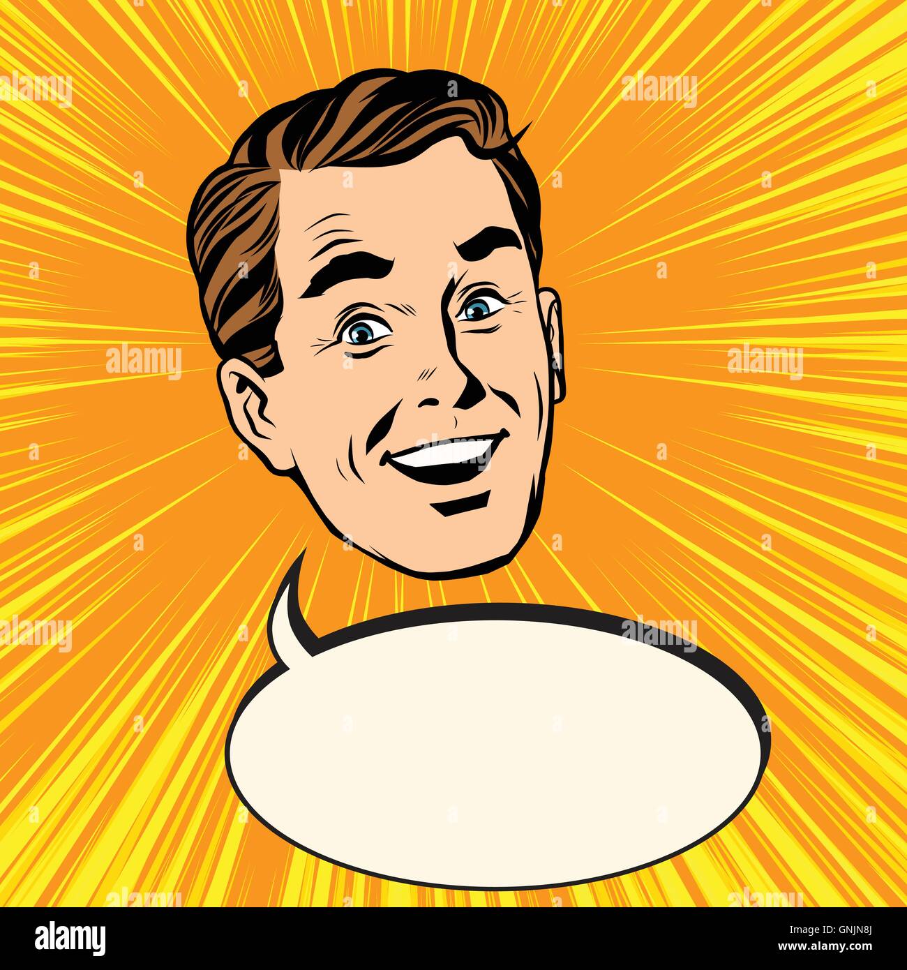 Retro-Kopf männlichen Ankündigung Plakatwerbung Stock Vektor