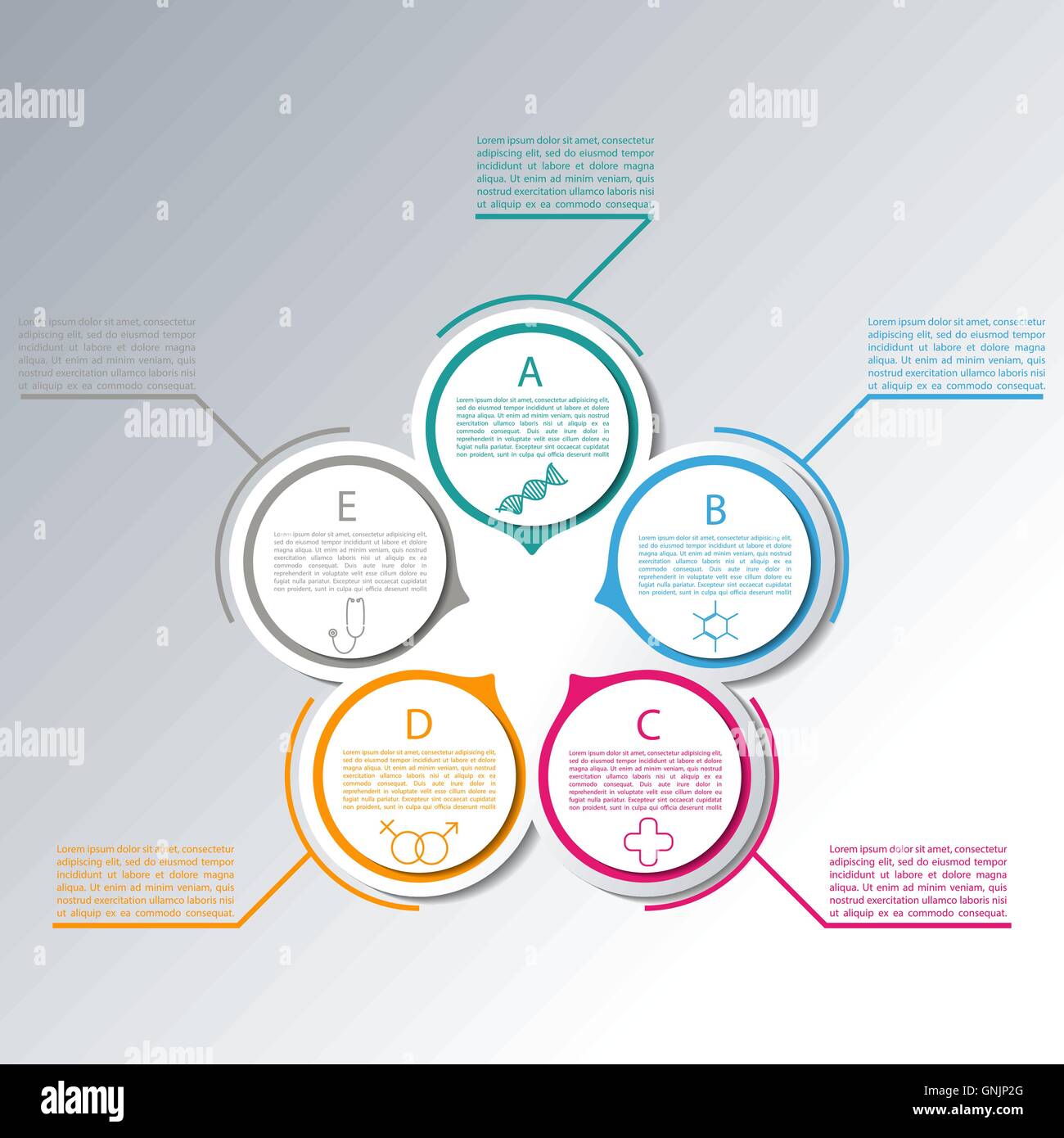 Setzen der Elemente für Infografiken, Vektor-Illustration. Stock Vektor