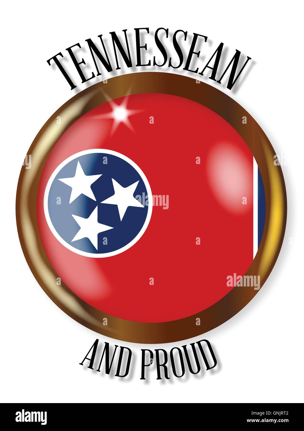 Tennessee stolze Flagge Button Stock Vektor