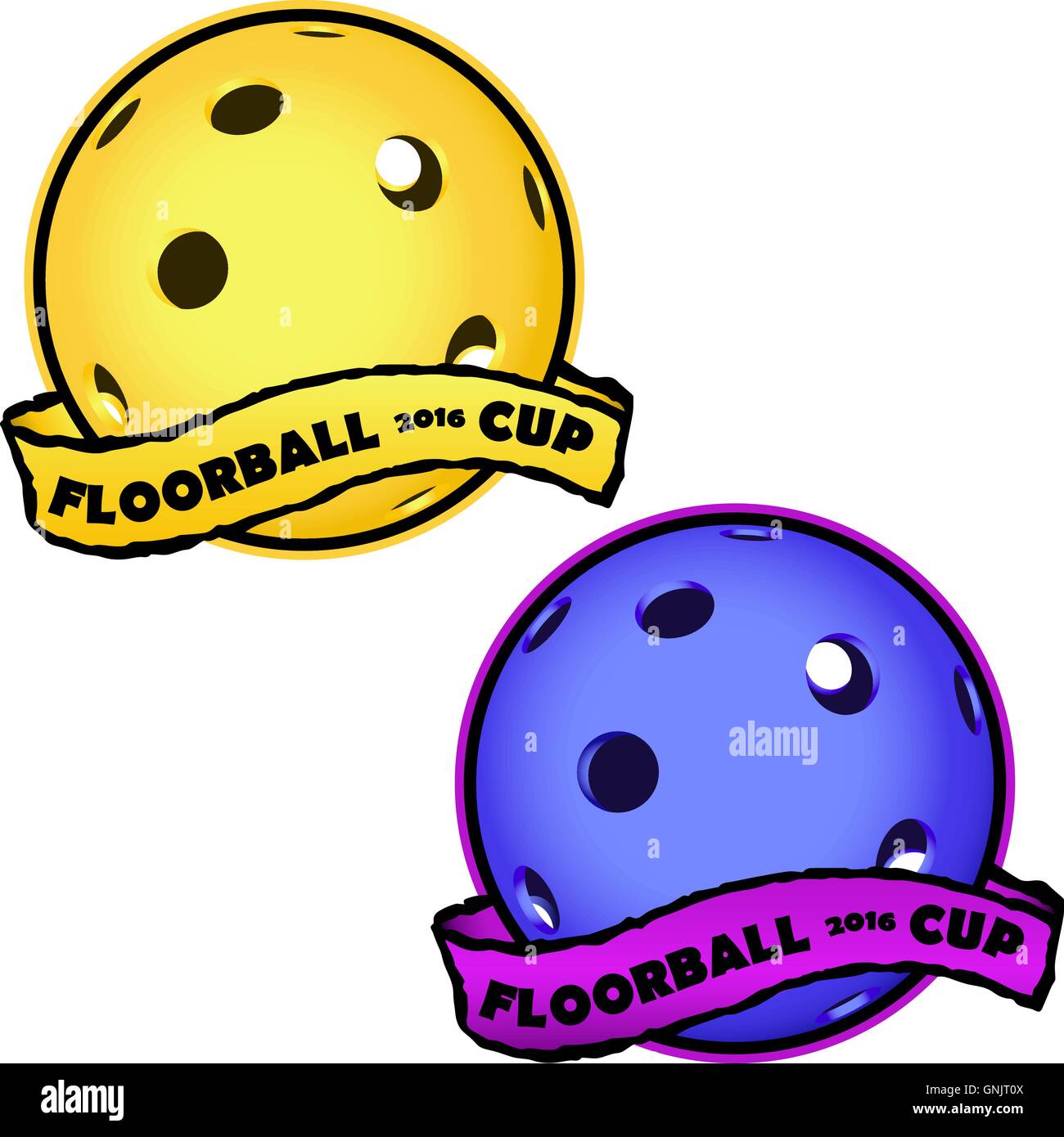 Floorball-Logo für das Team und den cup Stock Vektor