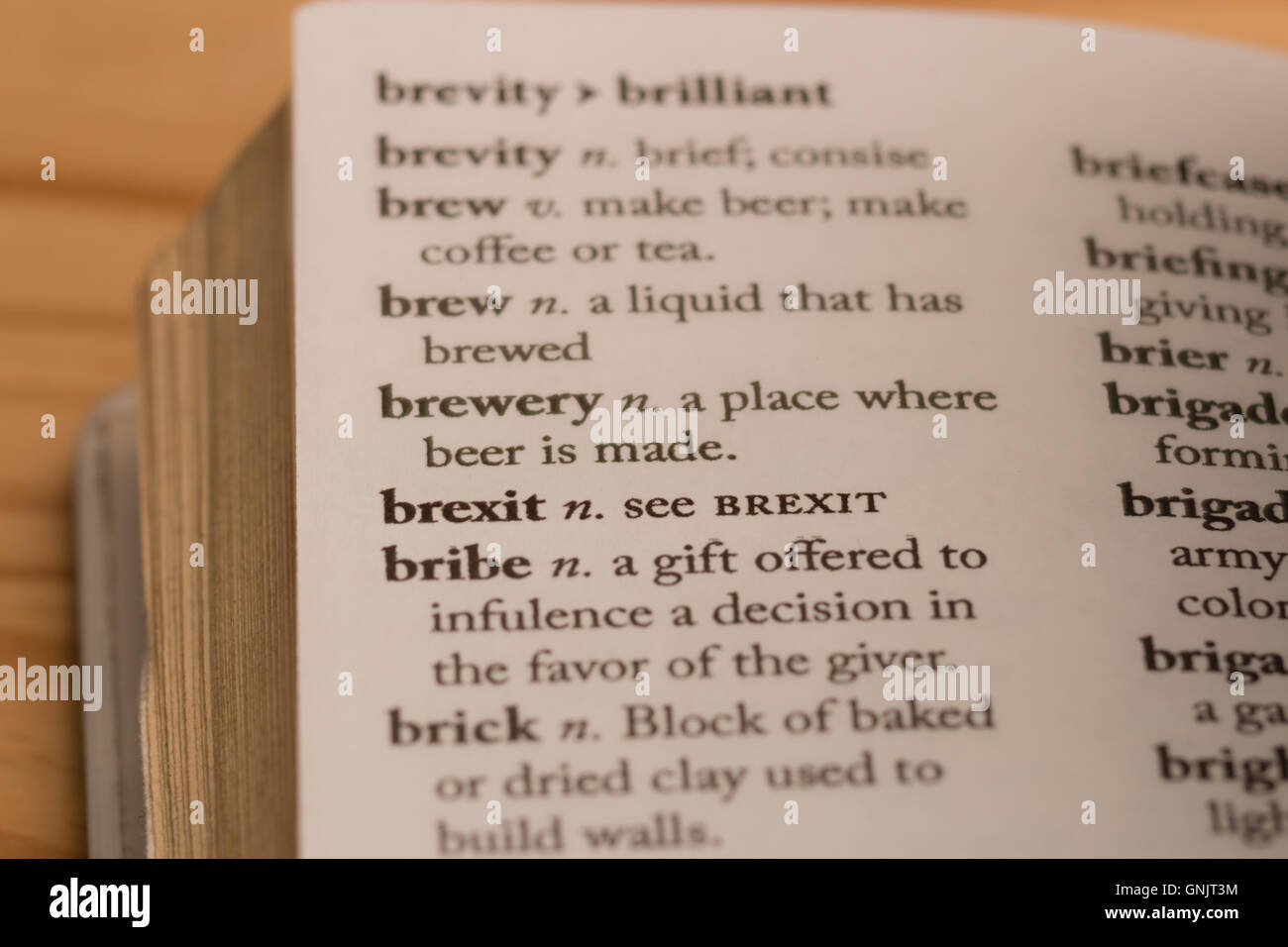 Ein 'dictionary' Definition angezeigt' bedeutet 'brexit Brexit Stockfoto