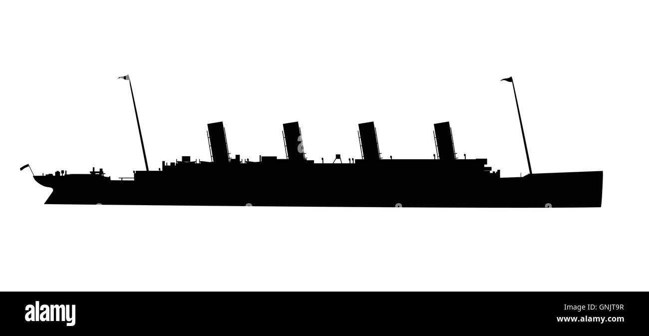 Die Titanic Silhouette Stock Vektor