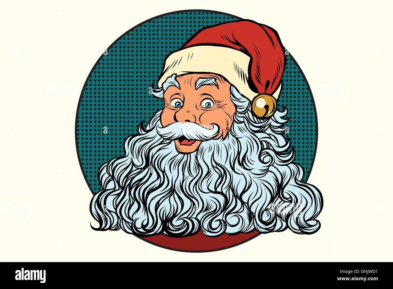Klassische Weihnachtsmann mit weißem Bart Stock Vektor