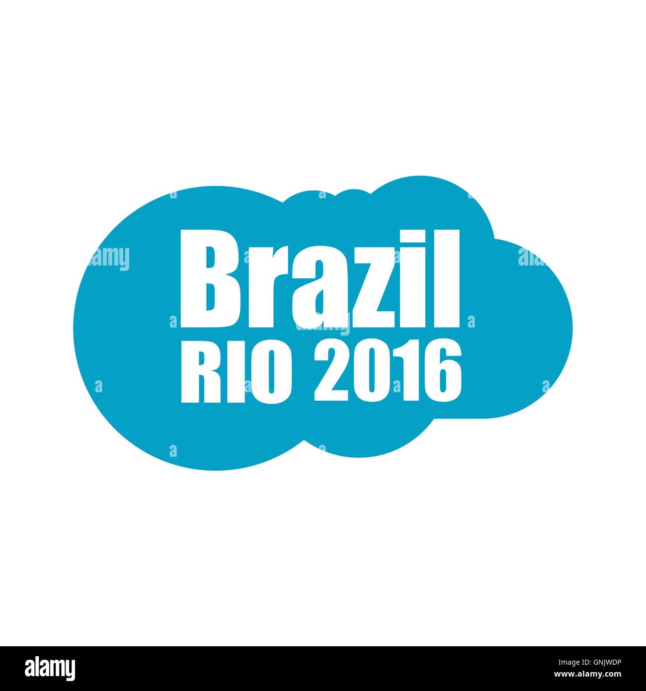 Abstrakte Wolke mit der Aufschrift Brasilien Rio 2016. Vektor-illustration Stock Vektor