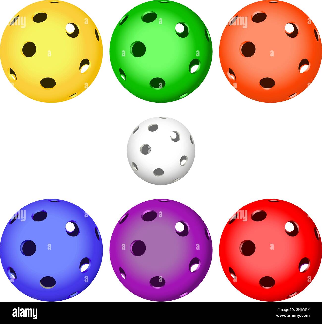 Farbe Floorball Ball-Logo, das Team und den Pokal Stock Vektor