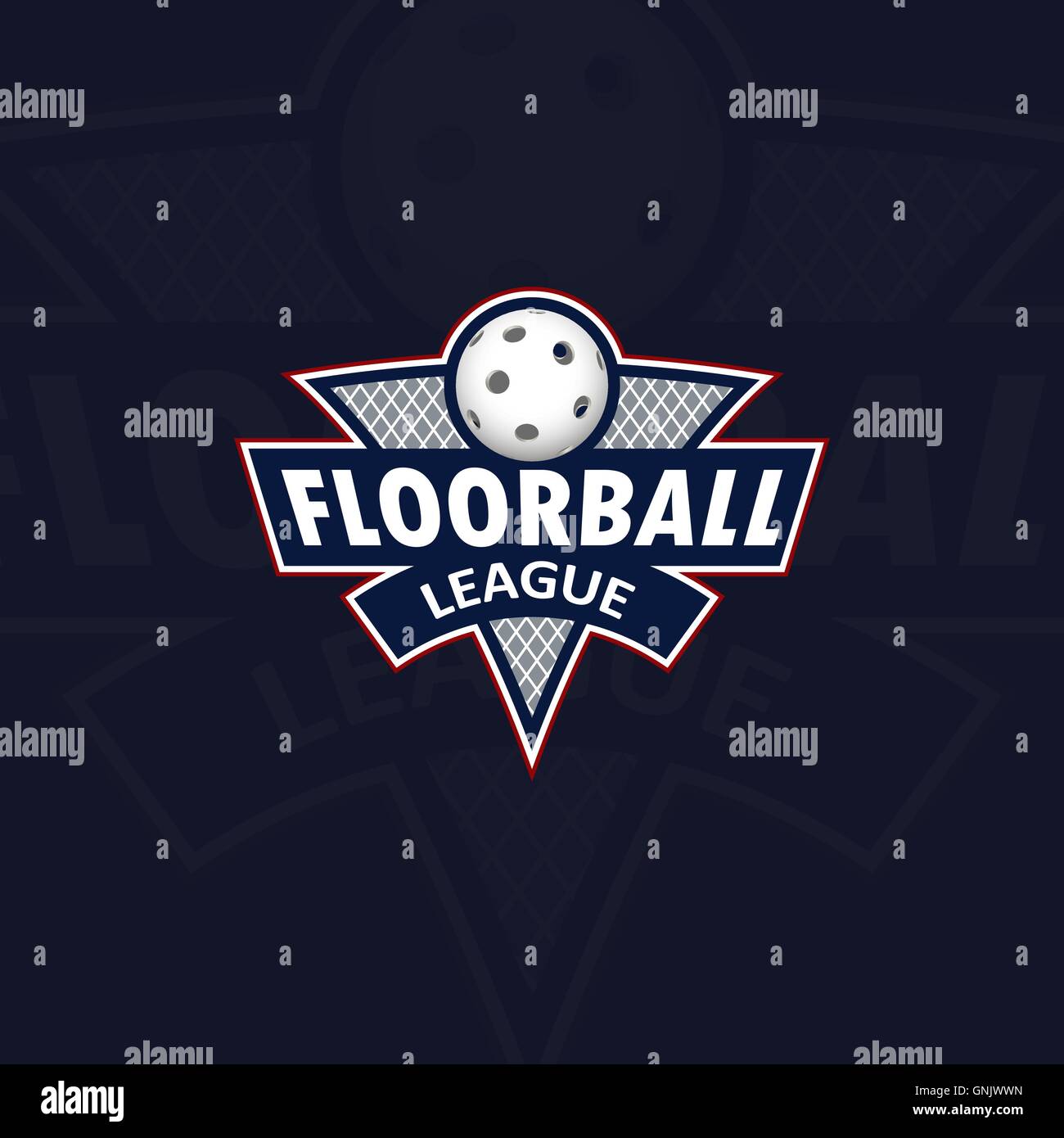 Floorball-Logo für das Team und den cup Stock Vektor