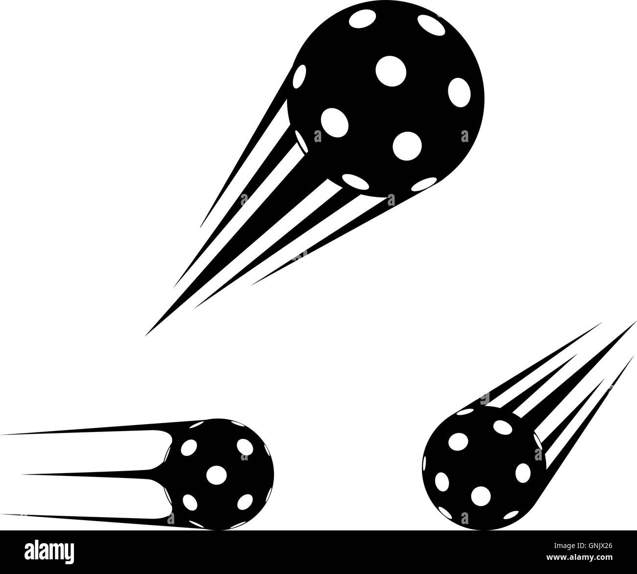 Floorball ball-Logo, das Team und den Pokal Stock Vektor