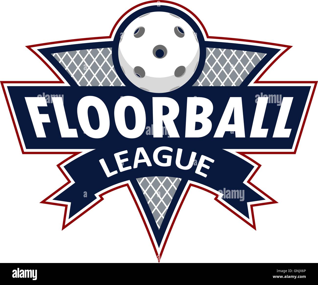 Floorball-Logo für das Team und den cup Stock Vektor