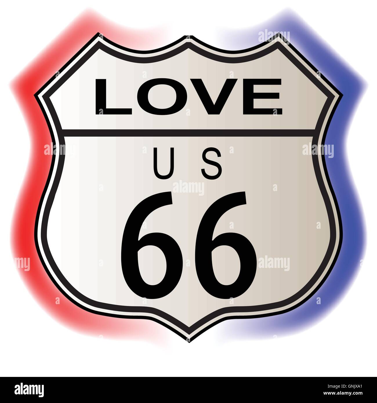 Liebe die Route 66 Stock Vektor