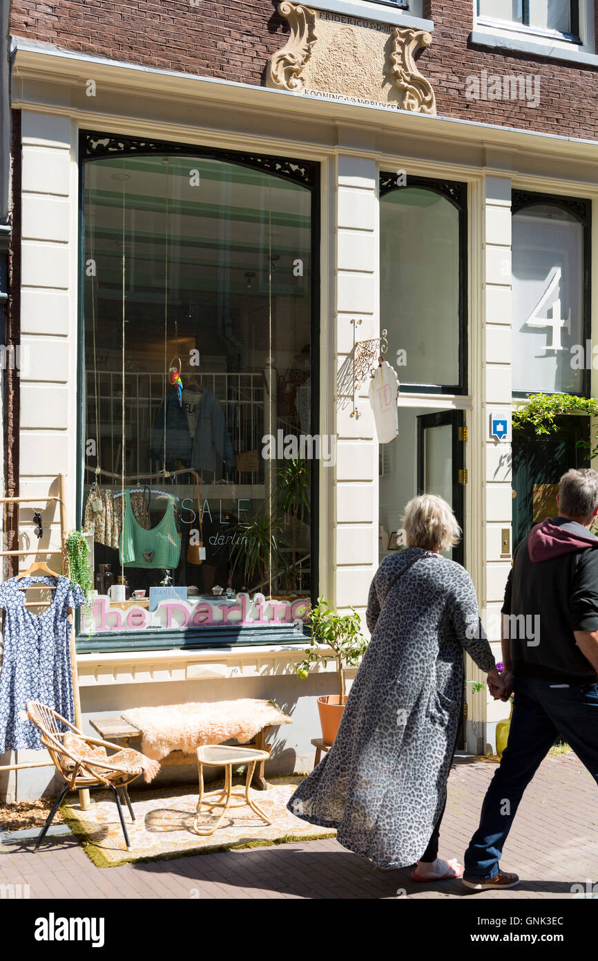 Menschen beim Einkaufen in den neun Straßen, de 9 Straatjes, shopping district, Amsterdam Stockfoto