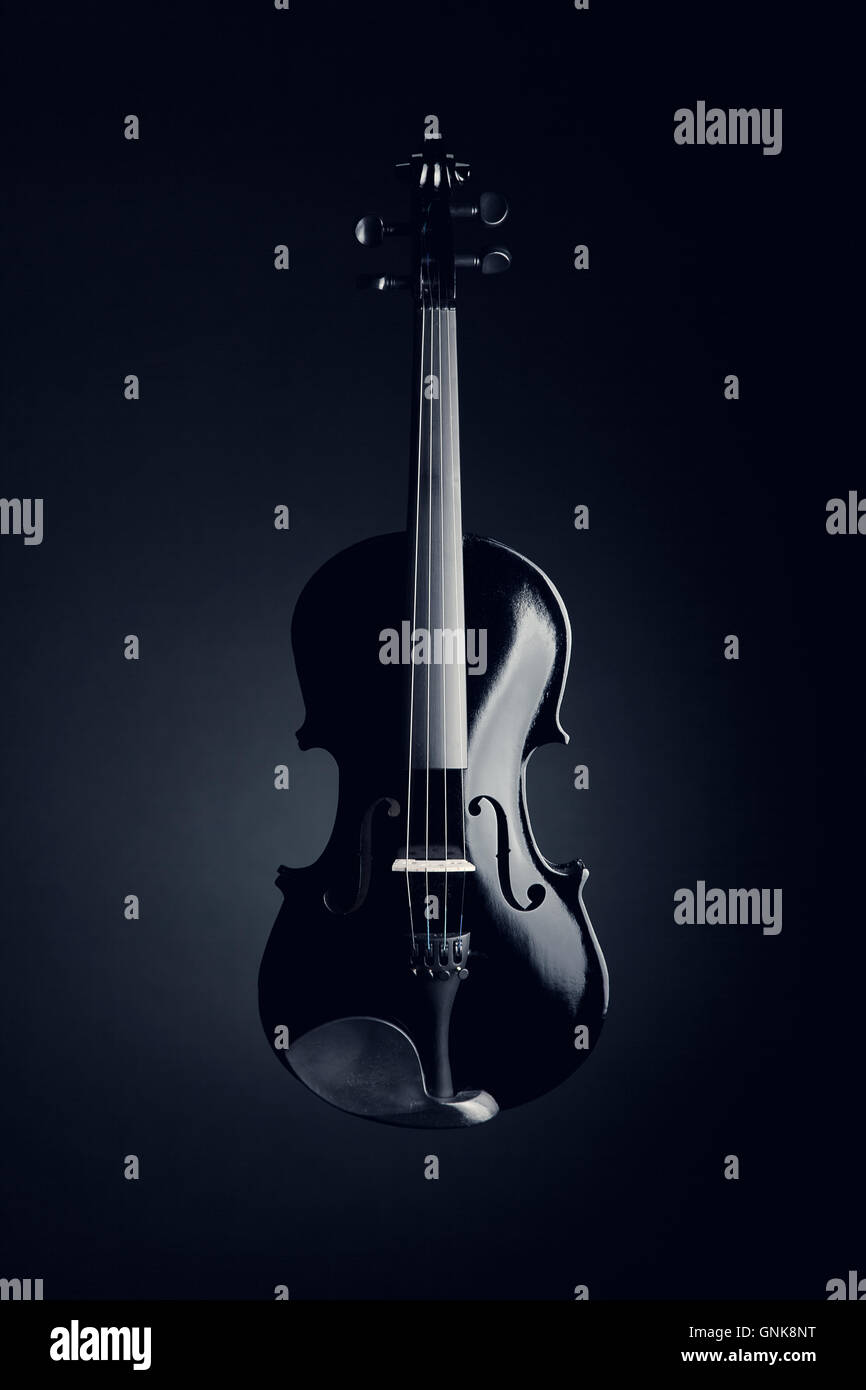 Elegante schwarze Violine Stockfoto