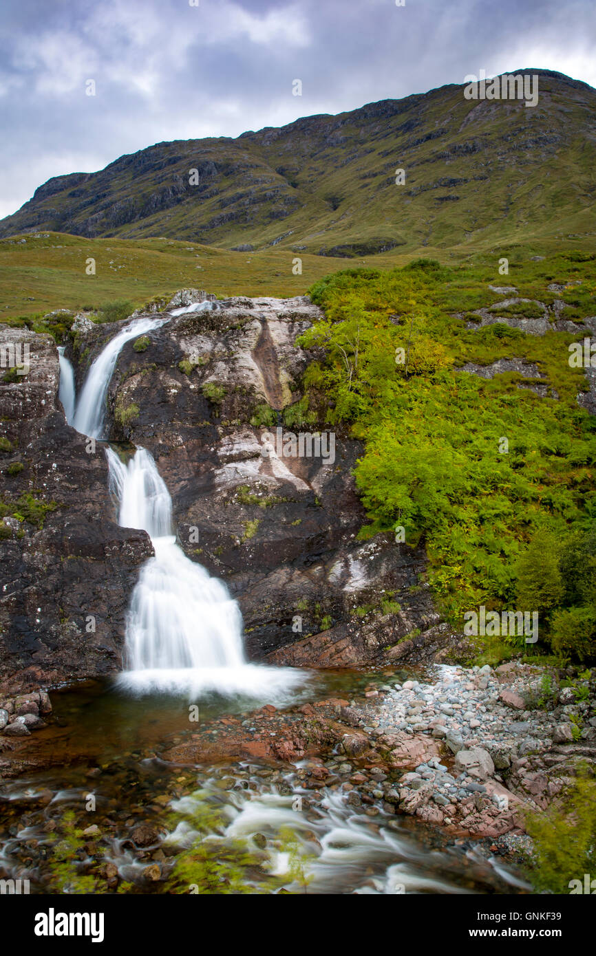 Treffen der drei Gewässer Wasserfall in der Nähe von Glencoe, Argyll und Bute region, Highlands, Schottland Stockfoto