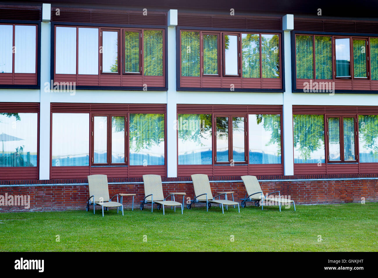 Minimalistische dänischen Stil des Hotel Hesselet in Nyborg auf Fünen Island, Dänemark Stockfoto