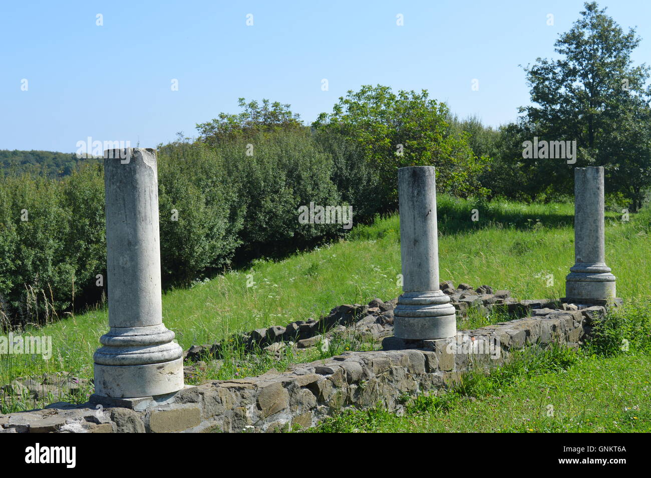 Ruinen eines römischen Gebäudes Stockfoto