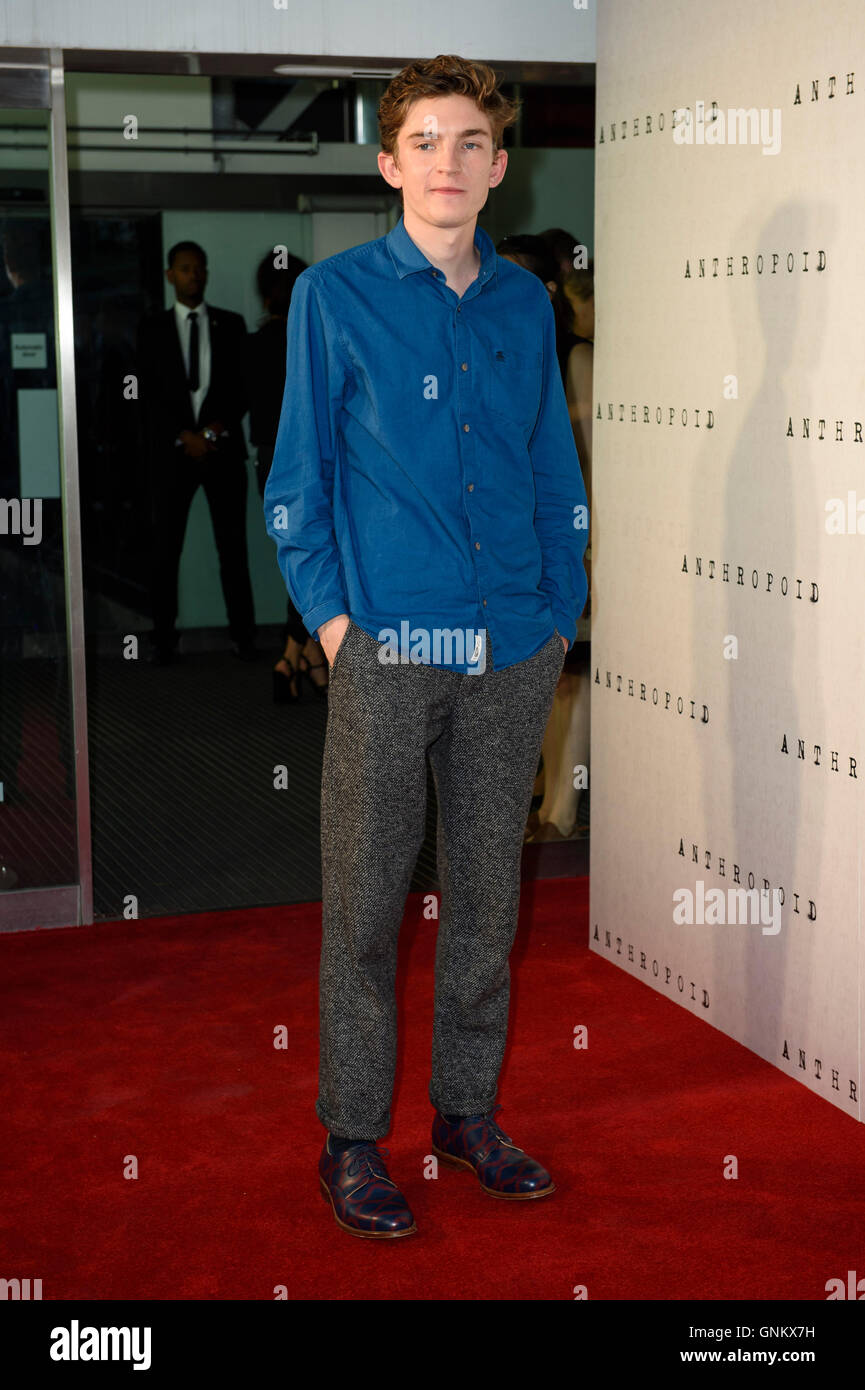 Bill Milner Teilnahme an der britischen Premiere des Freilandforschung an der BFI Southbank in London. PRESSEVERBAND Foto. Bild Datum: Dienstag, 30. August 2016. Bildnachweis sollte lauten: Matt Crossick/PA Wire. Stockfoto