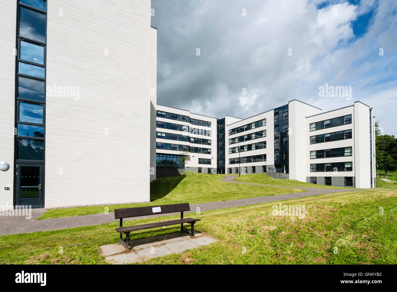 Moderne Studentenwohnheime der Universität Stirling in Schottland, Vereinigtes Königreich Stockfoto