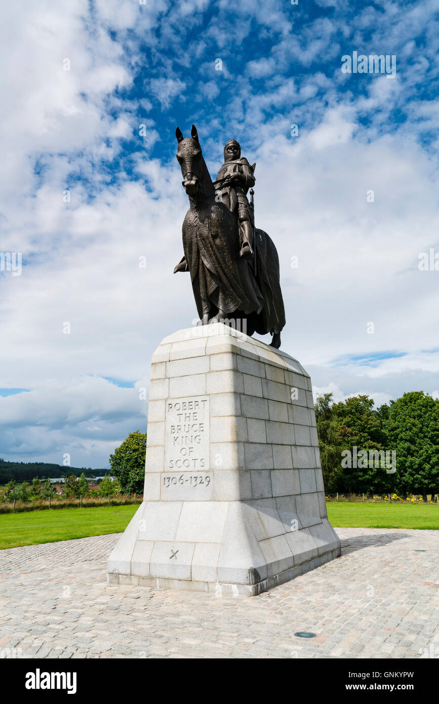 Statue von König Robert the Bruce bei Bannockburn Heritage Centre in Stirling, Stirlingshire, Schottland, Vereinigtes Königreich Stockfoto
