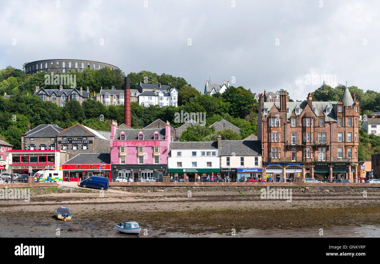 Blick auf Gebäude im zentralen Oban, Argyll and Bute, Scotland, United Kingdom Stockfoto