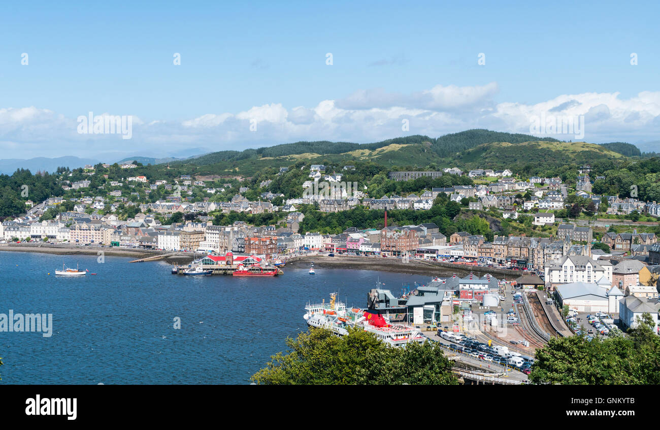 Blick über Stadt Oban in Argyll and Bute, Scotland, United Kingdom Stockfoto