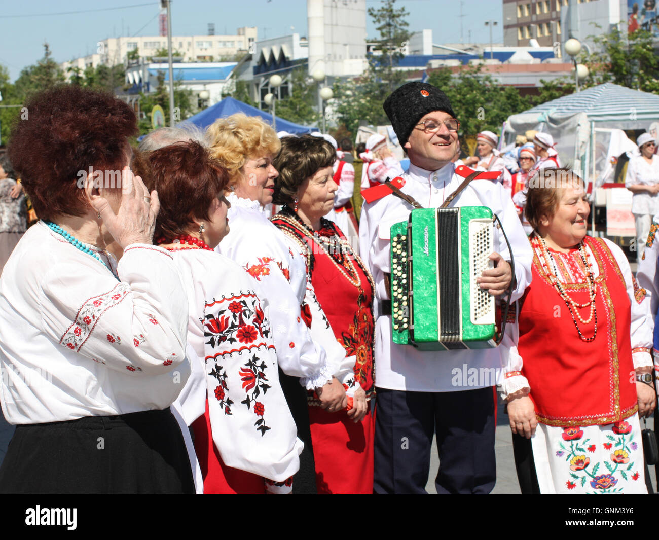 Festival der nationalen Kulturen Friendship Bridge Stockfoto