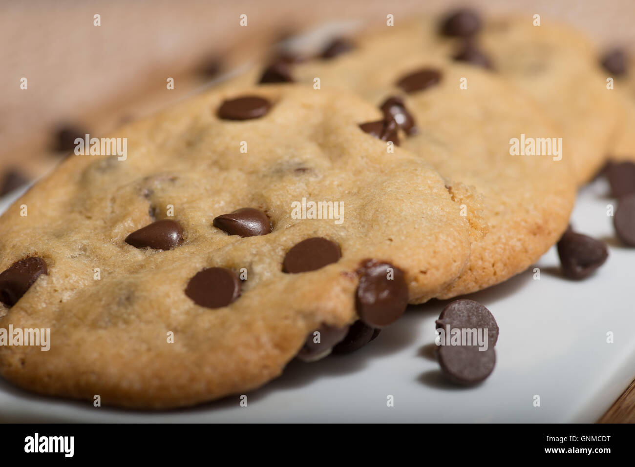 Vegane Schokolade-Chips Cookies Stockfoto