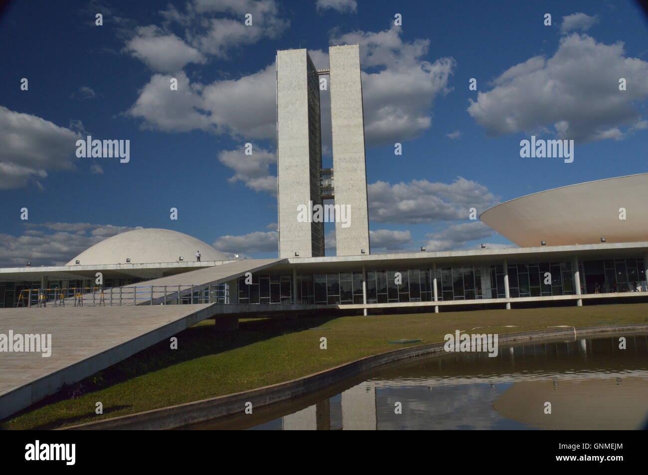 Plaza des brasilianischen Kongress Center der Regierung in Brasilia Hauptstadt von Brasilien Haus der Abgeordneter und Senat Stockfoto