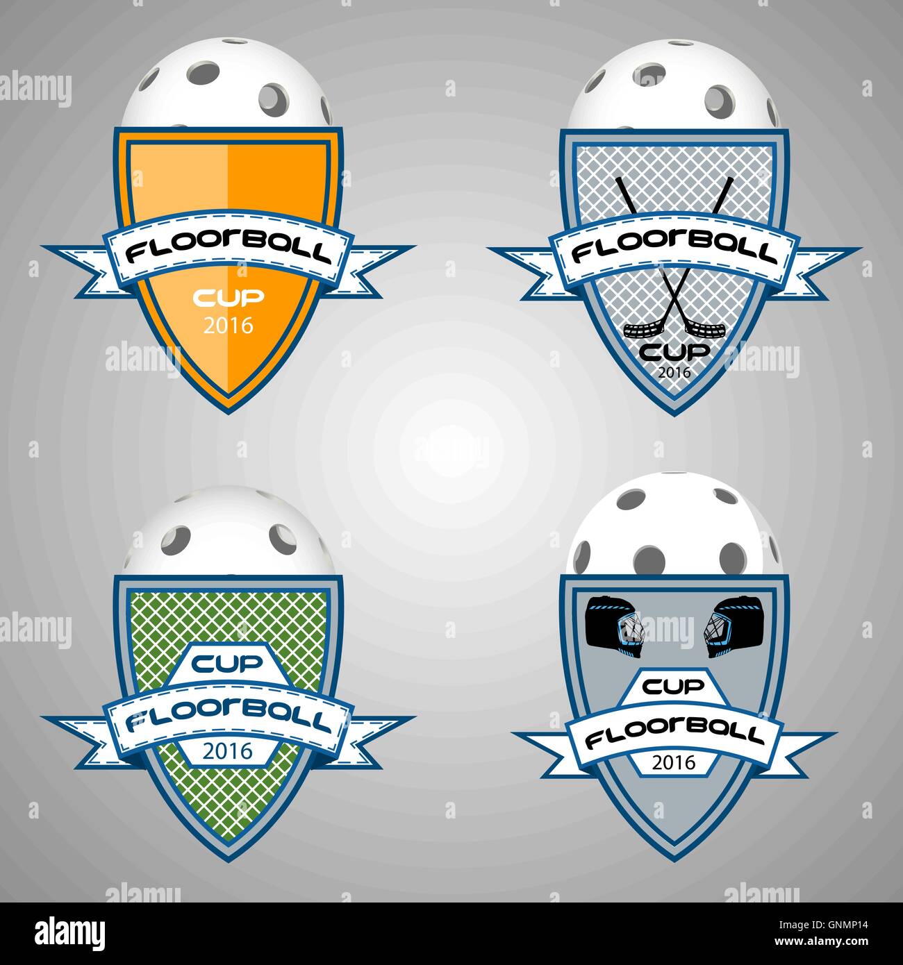Floorball-Logo für das Team und den cup Stock Vektor