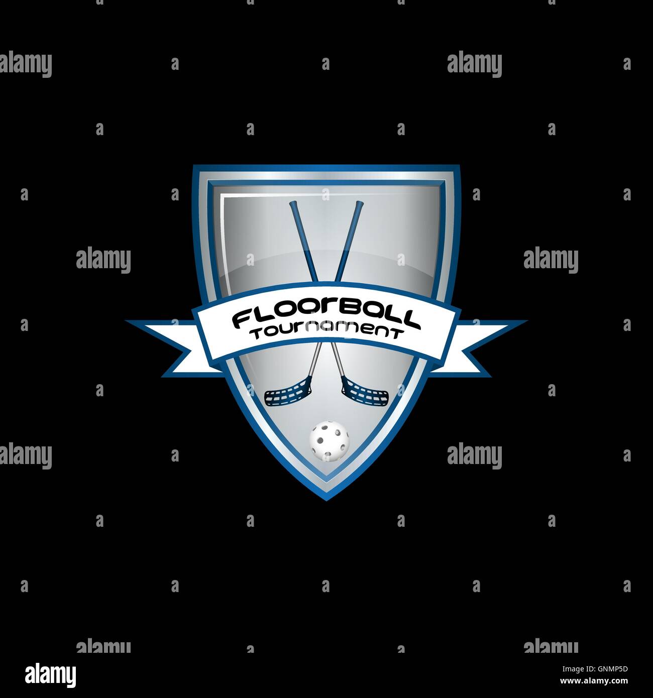 Floorball-Logo für das Team und den cup Stock Vektor