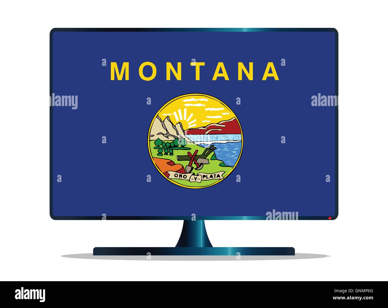 Montana-Flagge-TV Stock Vektor