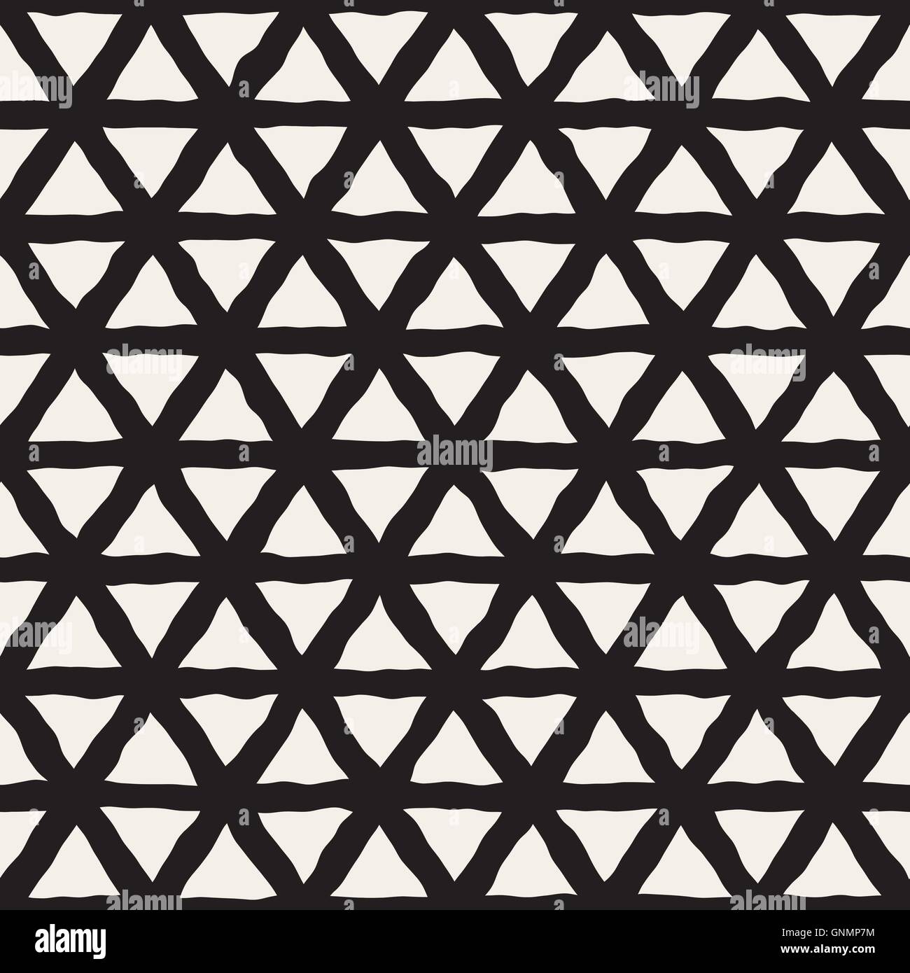 Vektor nahtlose schwarz-weiß Dreieck Linien Gittermuster Stock Vektor