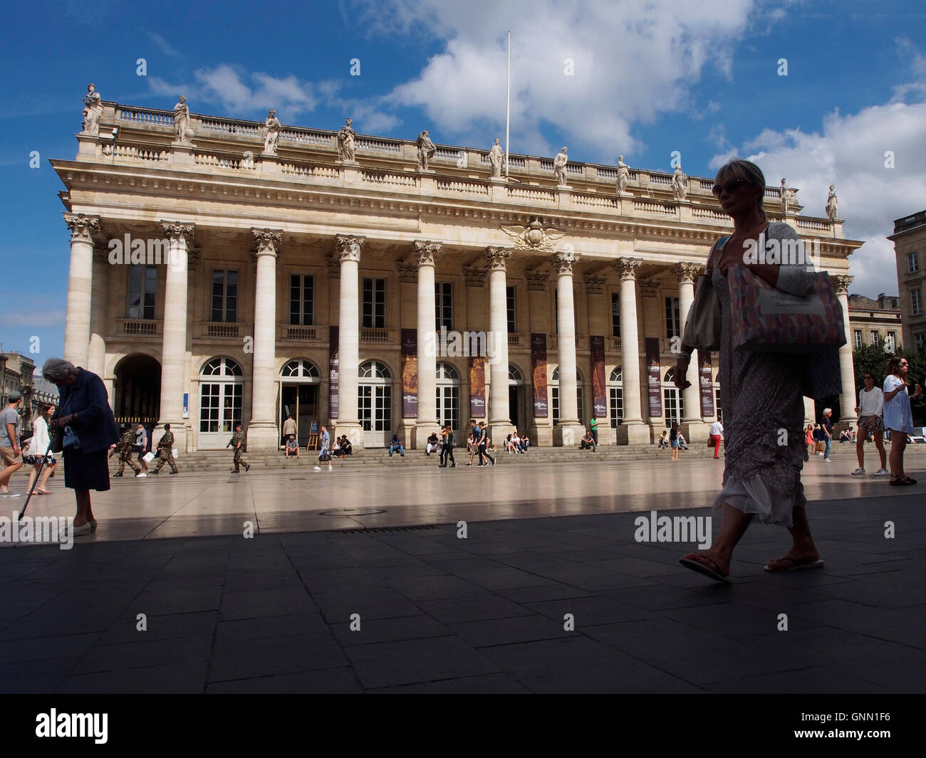 Ort der Komödie, Fassade der nationalen Oper von Bordeaux, Gironde. Aquitaine Frankreich Europa Stockfoto